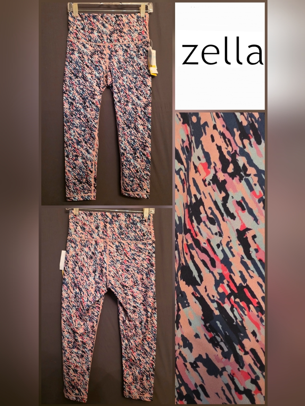 Zella Studio Light Pink, Silver Gallo Print High Waist Leggings